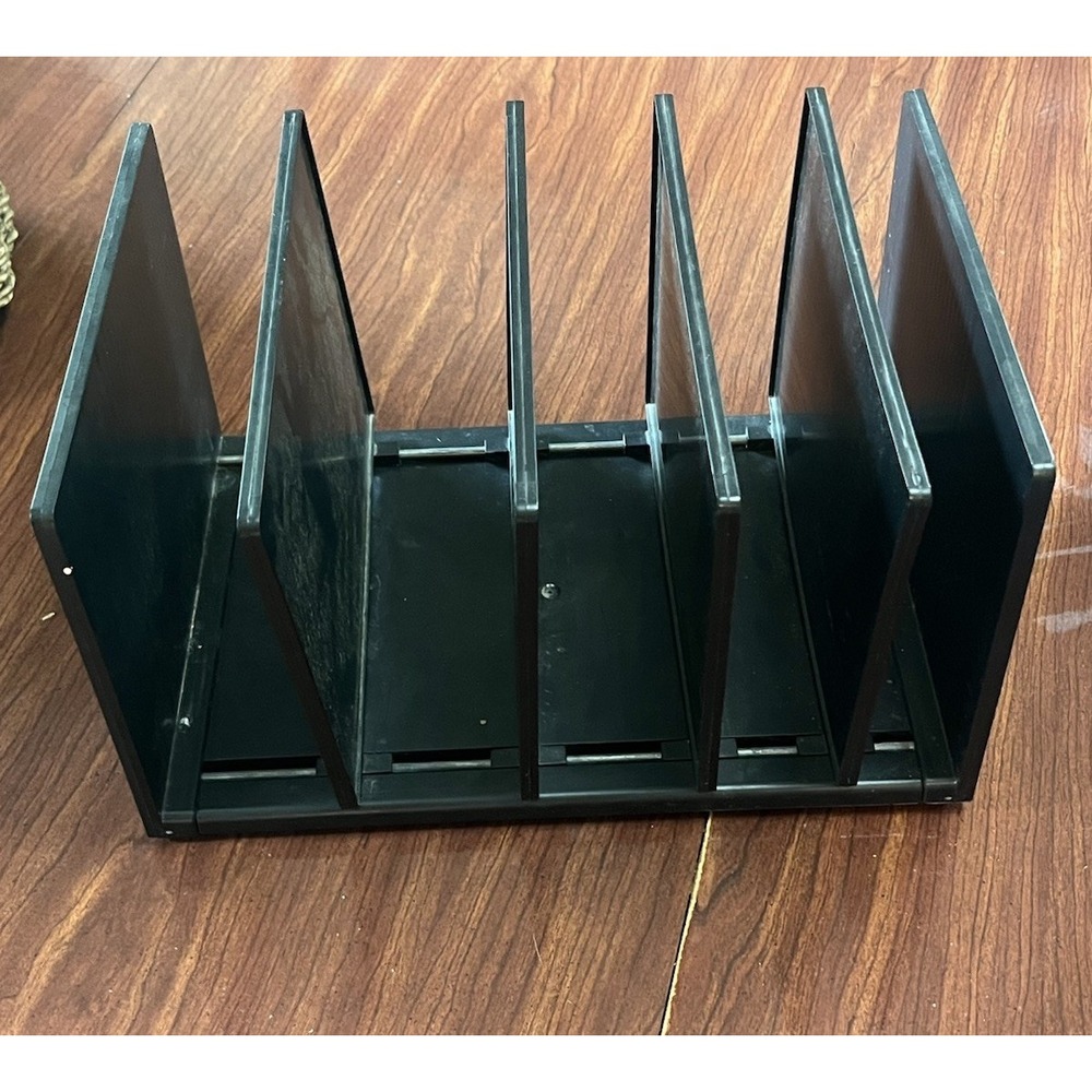 Eldon 5 Slot Letter/Mail/Bill Holder Desk Paper Organizer Black Adjustable